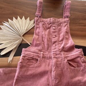 Womens pink corduroy overalls